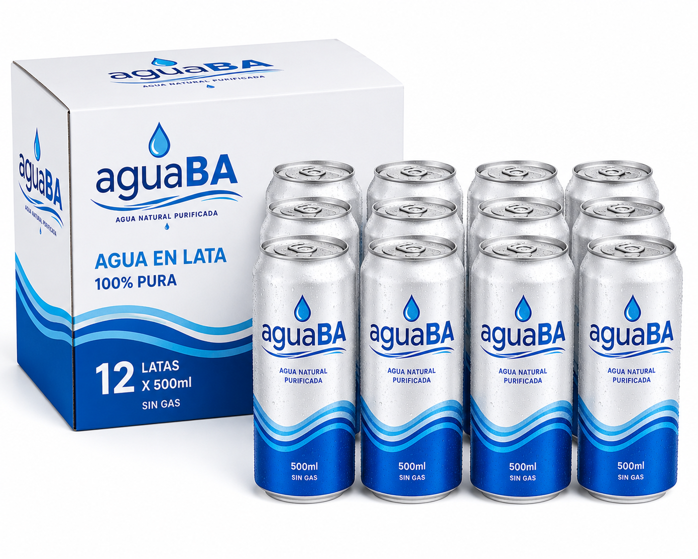 CAJA x12 – AGUA EN LATA 500ml – aguaBA